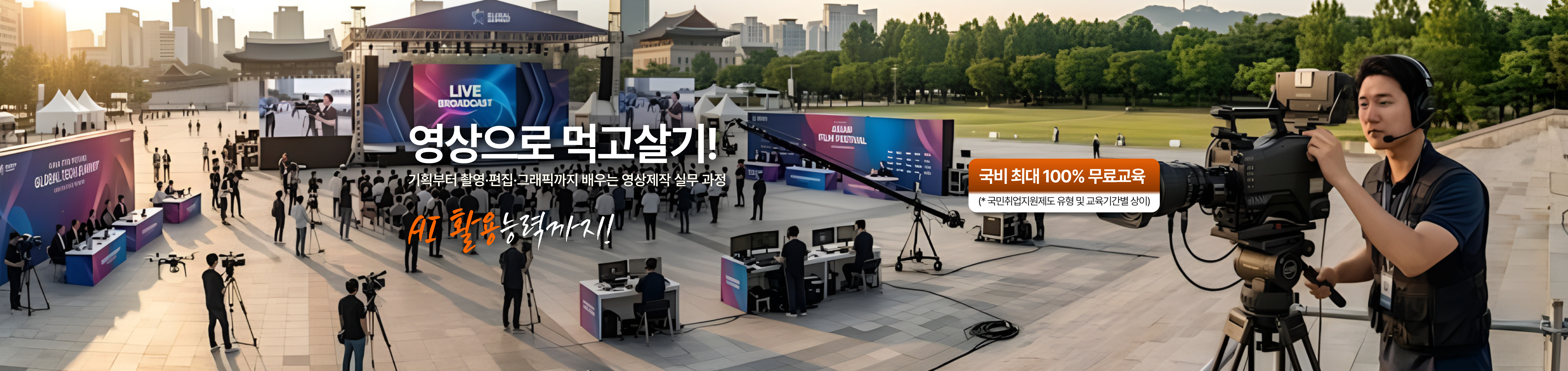 영상으로 먹고살기! 기획부터 촬영 편집 그래픽까지 배우는 영상제작 실무 과정, AI활용능력까지!